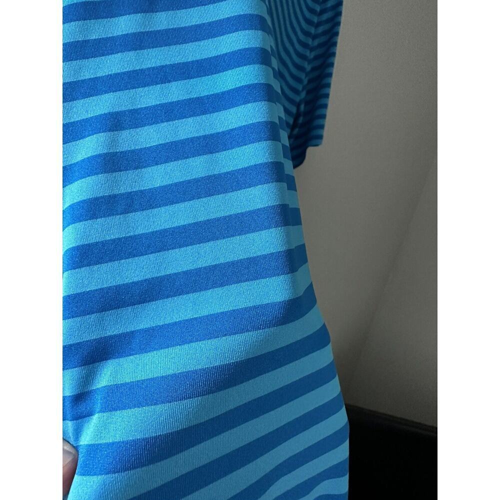 Nike men’s XL Golf Polo Tshirt Dri Fit Blue Stripped preppy - Picture 2 of 6